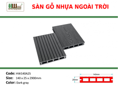 HW140A25 Dark Grey 140x25x2200 Lổ vuông vân 3D