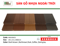 HW145k25 Red Brown 145x25x2900 Lổ vuông