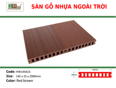 HW145k25 Red Brown 145x25x2200 Lổ vuông