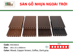 HW140E25 Copper Brown 140x25x2200 Lổ tròn vân 3D