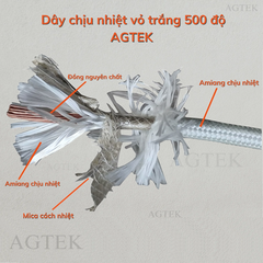 Dây Điện Chịu Nhiệt Vỏ Trắng 1x1 đến 500 độ AGTEK GN500 (100m/c)