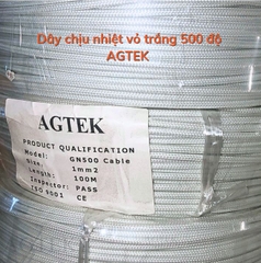 Dây Điện Chịu Nhiệt Vỏ Trắng 1x1 đến 500 độ AGTEK GN500 (100m/c)