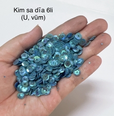 100g kim sa U (dĩa) đủ màu tròn lỗ giữa 6mm đính kết quần áo phụ kiện