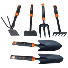 Bộ Dụng Cụ Làm Vườn Mini Kapusi K-8635 6 chi tiết, K-8636 9 chi tiết thép sơn tĩnh điện, Tay Cầm Nhựa ABS, Bh 12 tháng
