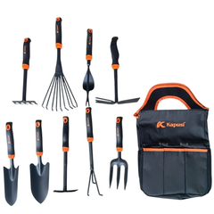 Bộ Dụng Cụ Làm Vườn Mini Kapusi K-8635 6 chi tiết, K-8636 9 chi tiết thép sơn tĩnh điện, Tay Cầm Nhựa ABS, Bh 12 tháng