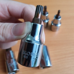 Đầu Tuýp Bông 12 Cánh KOURITSU Thép Cr-V Cứng Cáp - Khắc Chìm Thông Số Đủ Cỡ M5 Đến M14, BH 12 tháng