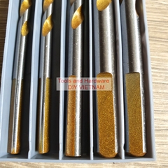 Hộp 5 mũi khoan đa năng hãng Kapusi Nhật Bản các gồm các cỡ hai mũi 6m và mũi 8, 10, 12mm