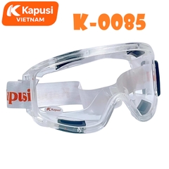Kính Bảo Hộ Đa Năng KAPUSI K-0085 Dây Trắng Cam -Mắt Kính Polycarbonate Trong Suốt Chịu Lực Va Đập Chống Trầy Xước BH12T