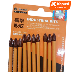 Mũi Bắt Vít 1 Đầu Cỡ 100mm Chân Lục Giác Kapusi K-7177 Thép S2 Nâu Thân Bọc Nhựa Đầu Bốn Cạnh PH2 Chịu Lực Momen Xoắn