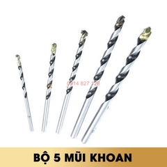 Bộ 5 Mũi Khoan Tường Bê Tông TACSD5055 đủ size, chất lượng cao, đóng gói trong vỉ nhựa