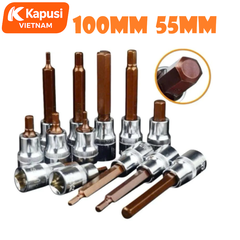 Bộ Đầu Tuýp Lục Giác 1/2 Inch Kapusi - Thép S2 Siêu Cứng - 2 Phân Loại 55mm & 100mm - Chống Tòe Đầu Tuyệt Đối