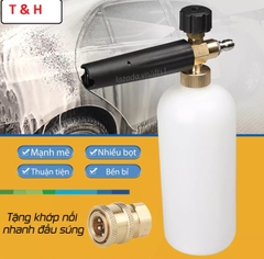 Combo súng xịt rửa xe và bình tạo bọt tuyết cao cấp cho máy rửa xe áp lực cao