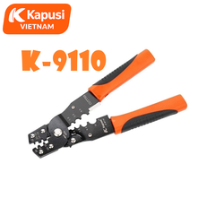 Kìm Ép Cốt Đa Năng Kapusi K-9110 – Bấm Cos AWG 14–28, Tuốt Dây 0.5–10mm, Thép Hợp Kim Cứng, Dài 190mm, Bh 12 tháng