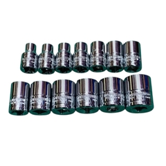 Đầu Tuýp Ngắn 3/8" KOURITSU Bán Lẻ Size 6mm Đến 19mm Thân Thép CRV Siêu Cứng - Khẩu Lục Giác Mạ Crom Chống Rỉ Sét Cho Tay Vặn, BH 12 Tháng