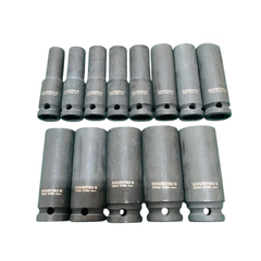 Đầu Khẩu Đen Dài 1/2 Inch KOURITSU Thép Cr-Mo Siêu Cứng - Đầu Tuýp Đen Bắn Súng 1/2 Đủ Cỡ 10-24mm BH 12 Tháng