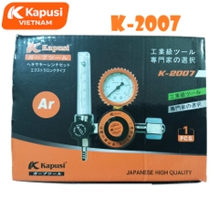 Cụm Đồng Hồ Đo Khí Argon Kapusi K-2007 – Áp Suất 3500psi, Cột Bi Polycarbonate, Ren Trong, Đầu Ra Đuôi Chuột, Bh 12tháng