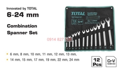 Bộ cờ lê vòng miệng gồm 12 chi tiết cỡ từ 6-24mm TOTAL THT1022121