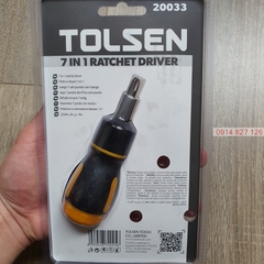 Bộ tô vít lùn tự động đa năng 7 trong 1 Tolsen 20033, 7 đầu dẹp và bake, thép CR-V