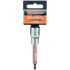Đầu Tuýp Hoa Thị 6 Cạnh (Torx) Kapusi 1/2 inch Dài 100mm – T20 Đến T60 – Thép CRV, Đầu S2, Bán Lẻ Từng Cỡ, Bh 12 tháng