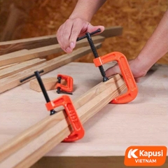 Cảo Chữ C Vam Kẹp Gỗ Cảo Kẹp Khung Cố Định Vật Liệu Kapusi Các Cỡ 2-3-4-5-6Inch Bằng Gang Cường Lực Siêu Bền BH 12 tháng