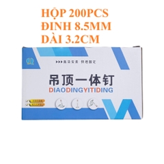 Hộp 200 Đinh Bắn Ty Thẳng đầu nòng 8.5mm, chiều dài 3.2cm hoặc 4.2cm Kapusi – Bắn Xuyên Thép, Bê Tông, Tường Gạch,...