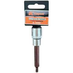 Đầu Tuýp Hoa Thị 6 Cạnh (Torx) Kapusi 1/2 inch Dài 100mm – T20 Đến T60 – Thép CRV, Đầu S2, Bán Lẻ Từng Cỡ, Bh 12 tháng