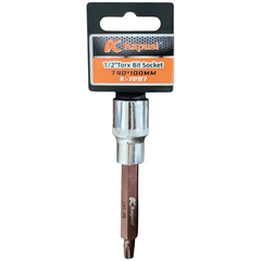Đầu Tuýp Hoa Thị 6 Cạnh (Torx) Kapusi 1/2 inch Dài 100mm – T20 Đến T60 – Thép CRV, Đầu S2, Bán Lẻ Từng Cỡ, Bh 12 tháng