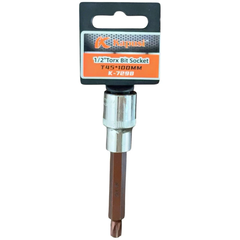 Đầu Tuýp Hoa Thị 6 Cạnh (Torx) Kapusi 1/2 inch Dài 100mm – T20 Đến T60 – Thép CRV, Đầu S2, Bán Lẻ Từng Cỡ, Bh 12 tháng