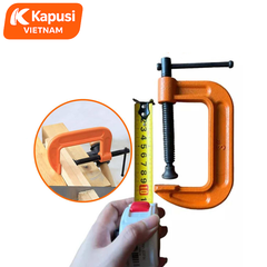Cảo Chữ C Vam Kẹp Gỗ Cảo Kẹp Khung Cố Định Vật Liệu Kapusi Các Cỡ 2-3-4-5-6Inch Bằng Gang Cường Lực Siêu Bền BH 12 tháng