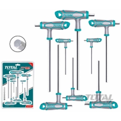 Bộ 8 chìa lục giác bằng tay cầm chữ T TOTAL THHW8081 chịu nhiệt Lục giác Chất liệu Cr-V, mạ Crom, Bh 6 tháng diy-vietnam