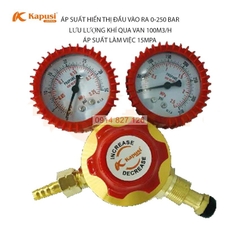 Đồng hồ ga điều áp khí gas và oxy (K-2008 và K-2006) KAPUSI, van giảm áp, áp suất 15Mpa