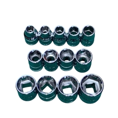 Đầu Tuýp Ngắn 3/8" KOURITSU Bán Lẻ Size 6mm Đến 19mm Thân Thép CRV Siêu Cứng - Khẩu Lục Giác Mạ Crom Chống Rỉ Sét Cho Tay Vặn, BH 12 Tháng