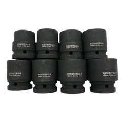 Đầu Tuýp Đen Ngắn 3/4 KOURITSU Chuyên Dụng Cho Súng Siết Bu Lông Tải Nặng Thép Hợp Kim Cr-Mo 24-36mm Bảo Hành 12T