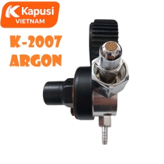 Cụm Đồng Hồ Đo Khí Argon Kapusi K-2007 – Áp Suất 3500psi, Cột Bi Polycarbonate, Ren Trong, Đầu Ra Đuôi Chuột, Bh 12tháng