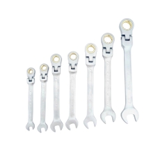 Bộ cờ lê vòng miệng tự động đảo chiều lắt léo KAPUSI 7 chi tiết K7733 8-19mm, thép CR-V, bánh cóc 72 răng, Bh 12 tháng
