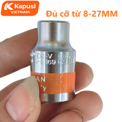Đầu Tuýp 1/2 Inch Bông Kapusi - Khẩu Hoa Thị Ngắn Thép CR-V Cao Cấp Nhiều Kích Thước Từ 8-27MM