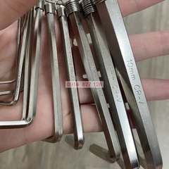 Bộ móc khóa lục giác chữ L KAPUSI Japan, 10 cây cỡ từ 1,5 - 10mm thép CR-V