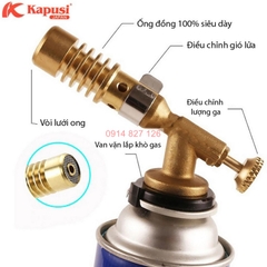 Đèn khò gas hợp kim đồng KAPUSI Nhật bản K-8010 115mm lên tới 1500 độ C, hàn ống đồng