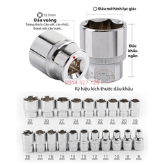 Tuýp khẩu trắng ngắn KAPUSI Nhật Bản 1/2 inch cỡ 8-32mm