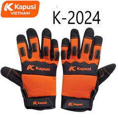 Găng Tay Da Bảo Hộ Hạng Nặng KAPUSI K-2024 Đỏ Đen Chống Cắt Chống Đâm Xuyên Chống Rung Giảm Chấn Cho Thợ Xây Dựng, BH12T