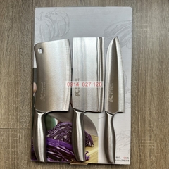 Bộ dao nhà bếp KAPUSI Nhật Bản hợp kim thép không gỉ gồm 3 dao 1dao chặt và 2 dao thái