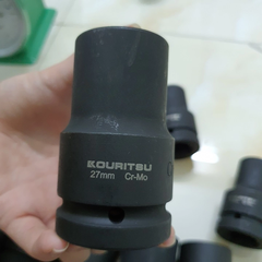 Đầu Khẩu Đen Dài 1 Inch KOURITSU Thép Cr-Mo Siêu Cứng Dài 9cm - Đầu Tuýp Đen Bắn Súng 1 Inch Đủ Cỡ 21-48mm Chịu Tải Nặng BH 12 Tháng