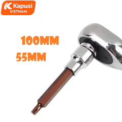 Bộ Đầu Tuýp Lục Giác 1/2 Inch Kapusi - Thép S2 Siêu Cứng - 2 Phân Loại 55mm & 100mm - Chống Tòe Đầu Tuyệt Đối