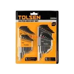 Bộ lục giác hệ met- inch hãng Tolsen 36 chi tiết 20094 thép cr-v