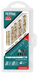Bộ 6 mũi khoan kim loại TOTAL TACSD0605 có kích thước từ 2-8 mm