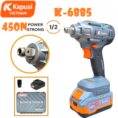 Máy Siết Bu Lông Dùng Pin 21V Kapusi K-6885 Động Cơ Không Chổi Than - Máy Bắn Ốc Lực Siết 450N.m Khỏe Khoắn, BH 12 tháng