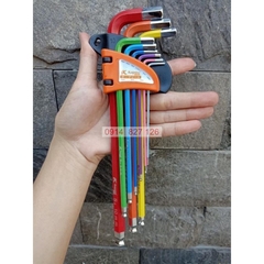 Bộ lục giác bi 7 màu KAPUSI K-0197, 9 cây chữ L từ 1.5-10mm