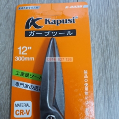 Kéo cắt tôn, thạch cao KAPUSI K-0336 12inch mũi thẳng, thép CR-V lưỡi kéo sắc bén