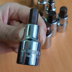 Đầu Khẩu Lục Giác Chân 1/2 Inch KOURITSU Thép Cr-V Cứng Cáp - Đầu Tuýp Lục Giác Đủ Cỡ Từ 4mm Đến 19mm, BH 12 tháng