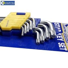 Bộ Lục Giác Hoa Thị 9 Cây Có Lỗ KOURITSU T04306 Thép CRV Cao Cấp T10 Đến T50, Bảo Hành 12 Tháng